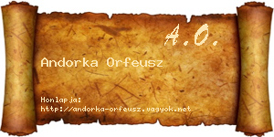 Andorka Orfeusz névjegykártya